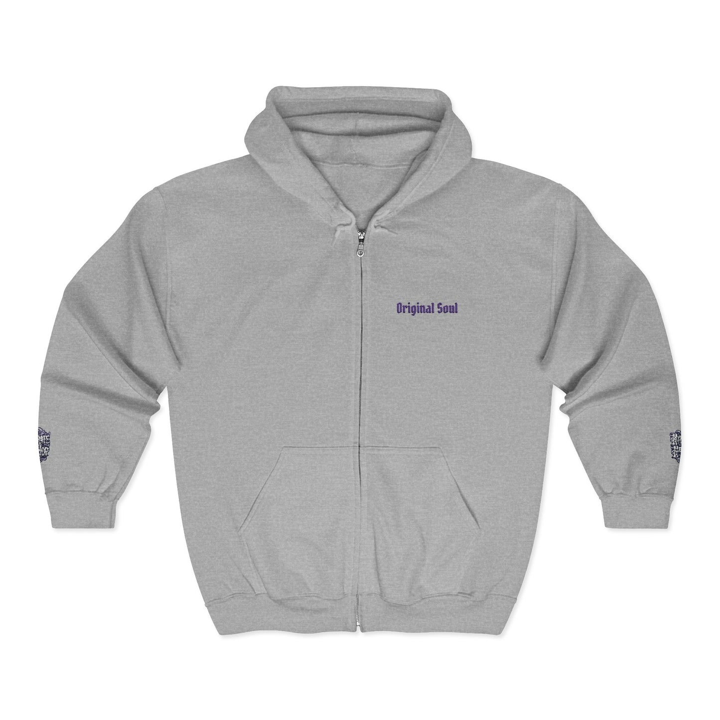Original Soul Zip Hoodie — Minimal Embroidered Full-Zip Sweatshirt