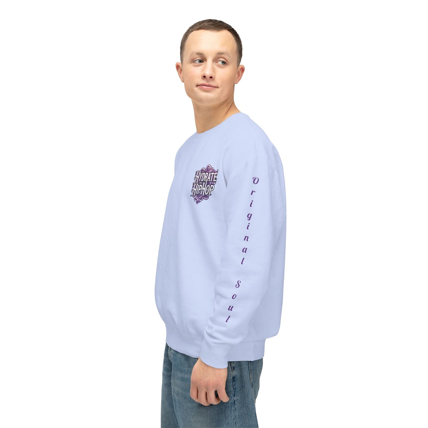 Hydrate Hip Hop Crewneck Sweatshirt — Retro Script Logo Pullover