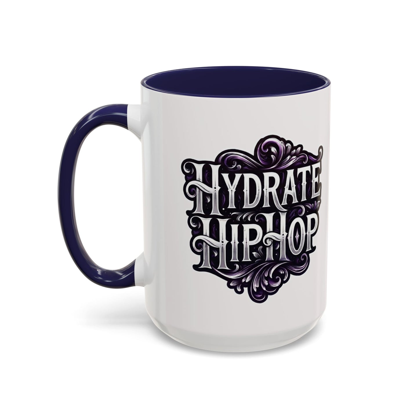 Hydrate Hip Hop Accent Coffee Mug – Retro Script Beverage Cup (11/15oz)