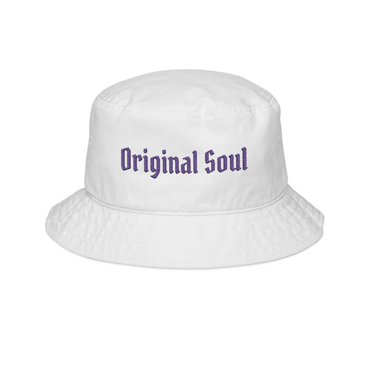 Original Soul Embroidered Bucket Hat — Vintage Script, Streetwear Sun Hat