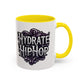Hydrate Hip Hop Accent Coffee Mug – Retro Script Beverage Cup (11/15oz)