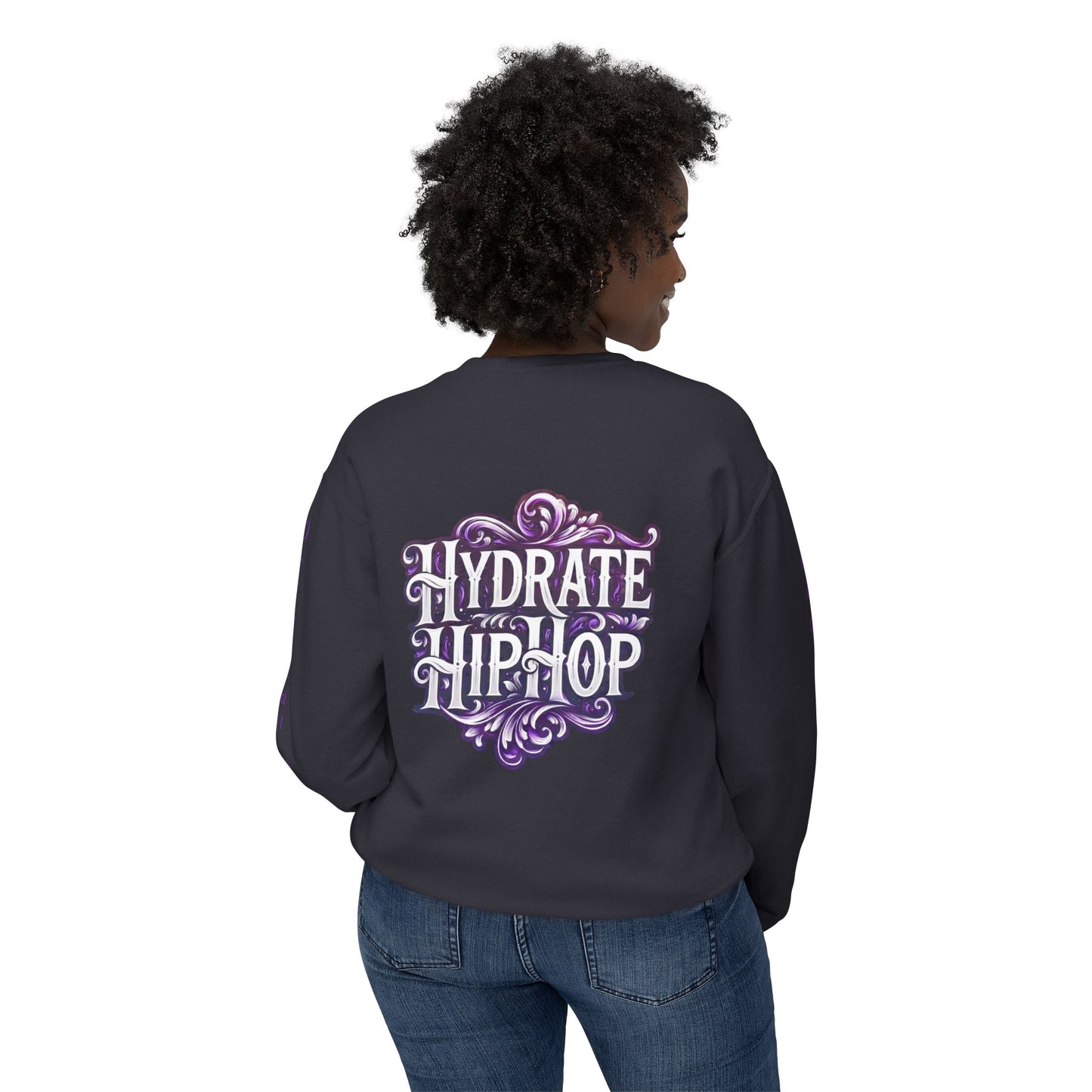 Hydrate Hip Hop Crewneck Sweatshirt — Retro Script Logo Pullover