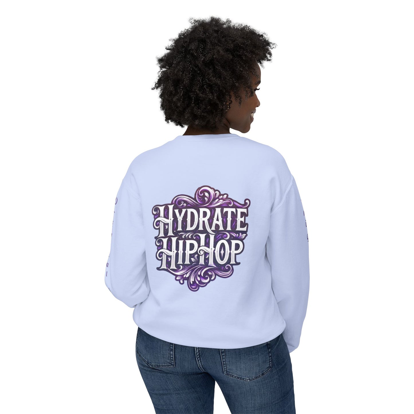 Hydrate Hip Hop Crewneck Sweatshirt — Retro Script Logo Pullover