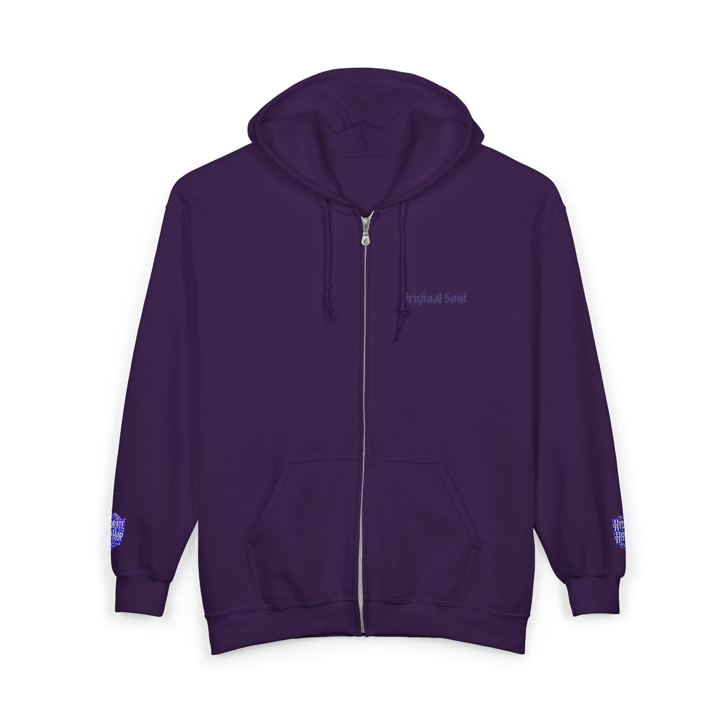 Original Soul Zip Hoodie — Minimal Embroidered Full-Zip Sweatshirt