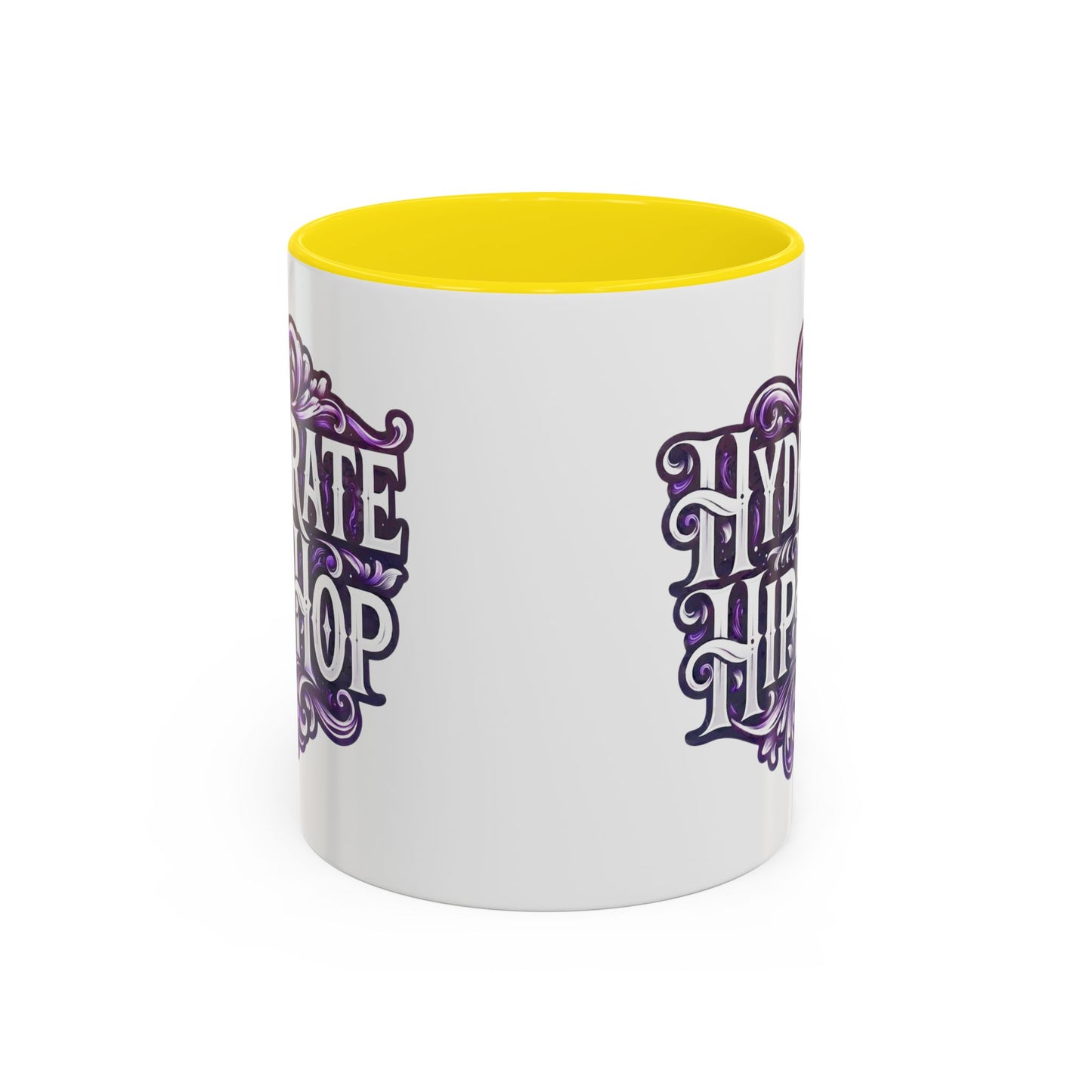 Hydrate Hip Hop Accent Coffee Mug — Purple Typography Tea & Coffee Cup (11/15oz)