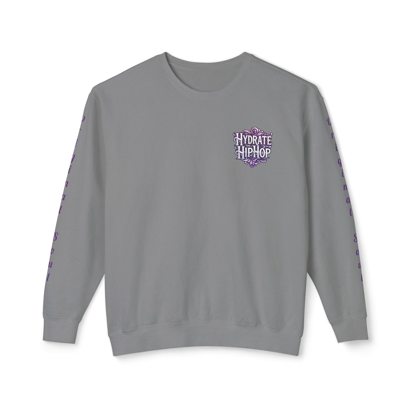 Hydrate Hip Hop Crewneck Sweatshirt — Retro Script Logo Pullover