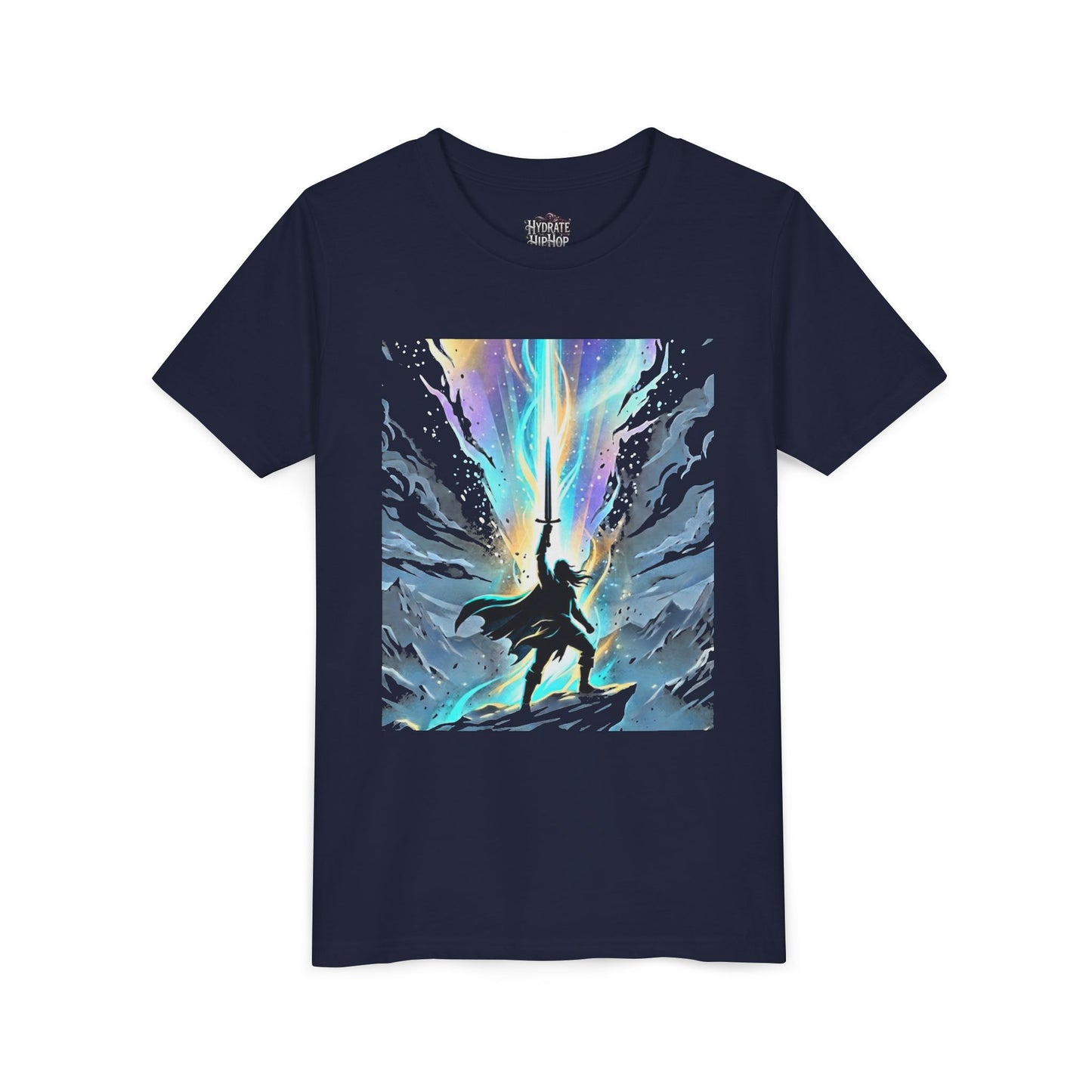 Youth Tee — Guardian of Light Fantasy Sword Graphic