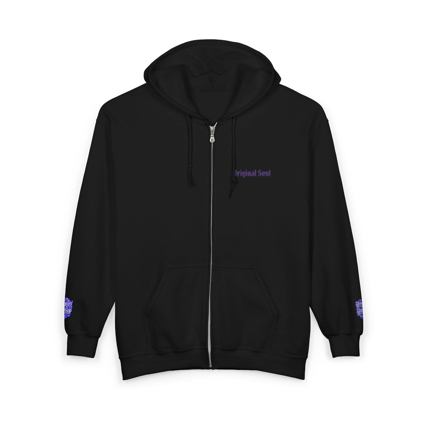 Original Soul Zip Hoodie — Minimal Embroidered Full-Zip Sweatshirt
