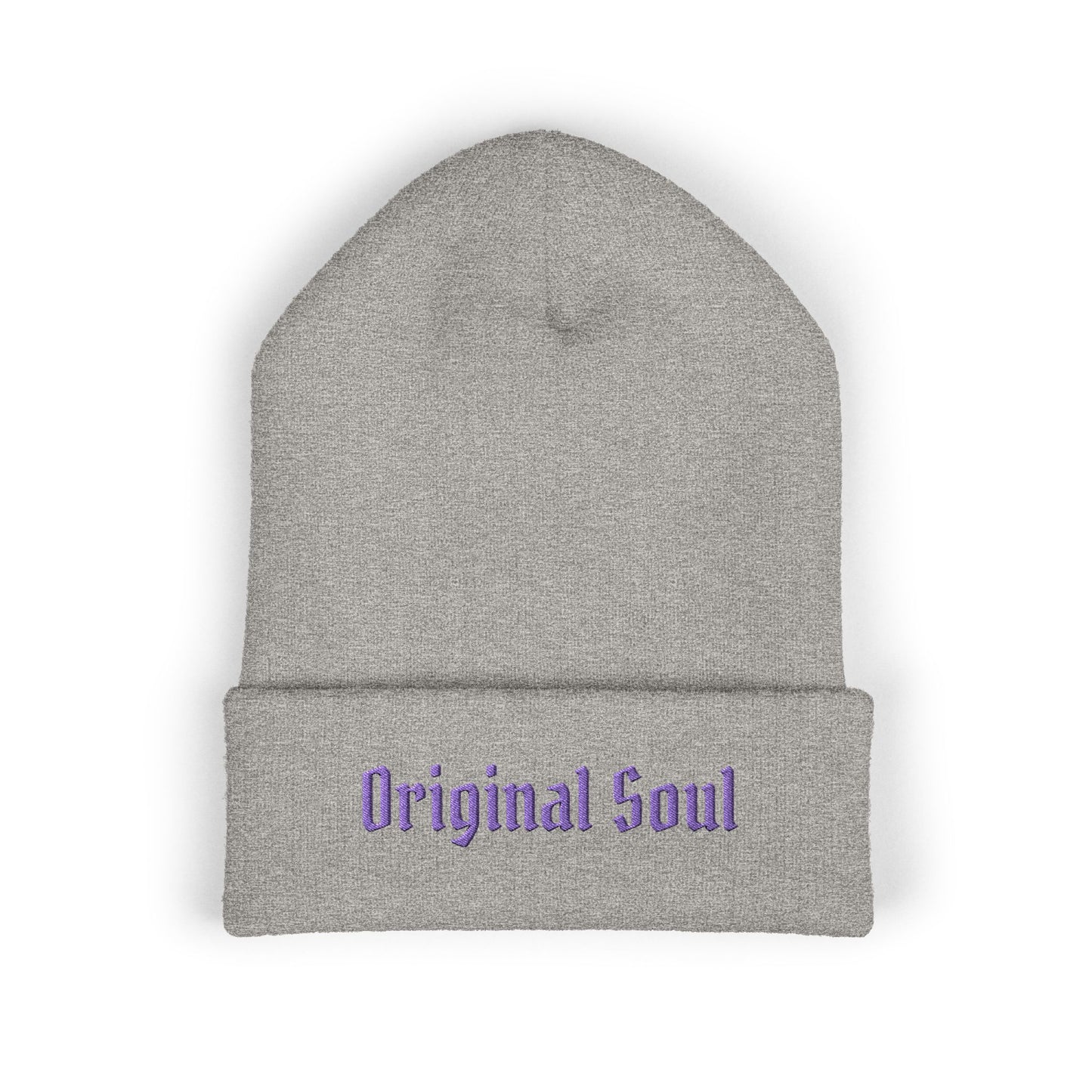 Original Soul Embroidered Beanie — Classic Cuffed Knit Hat