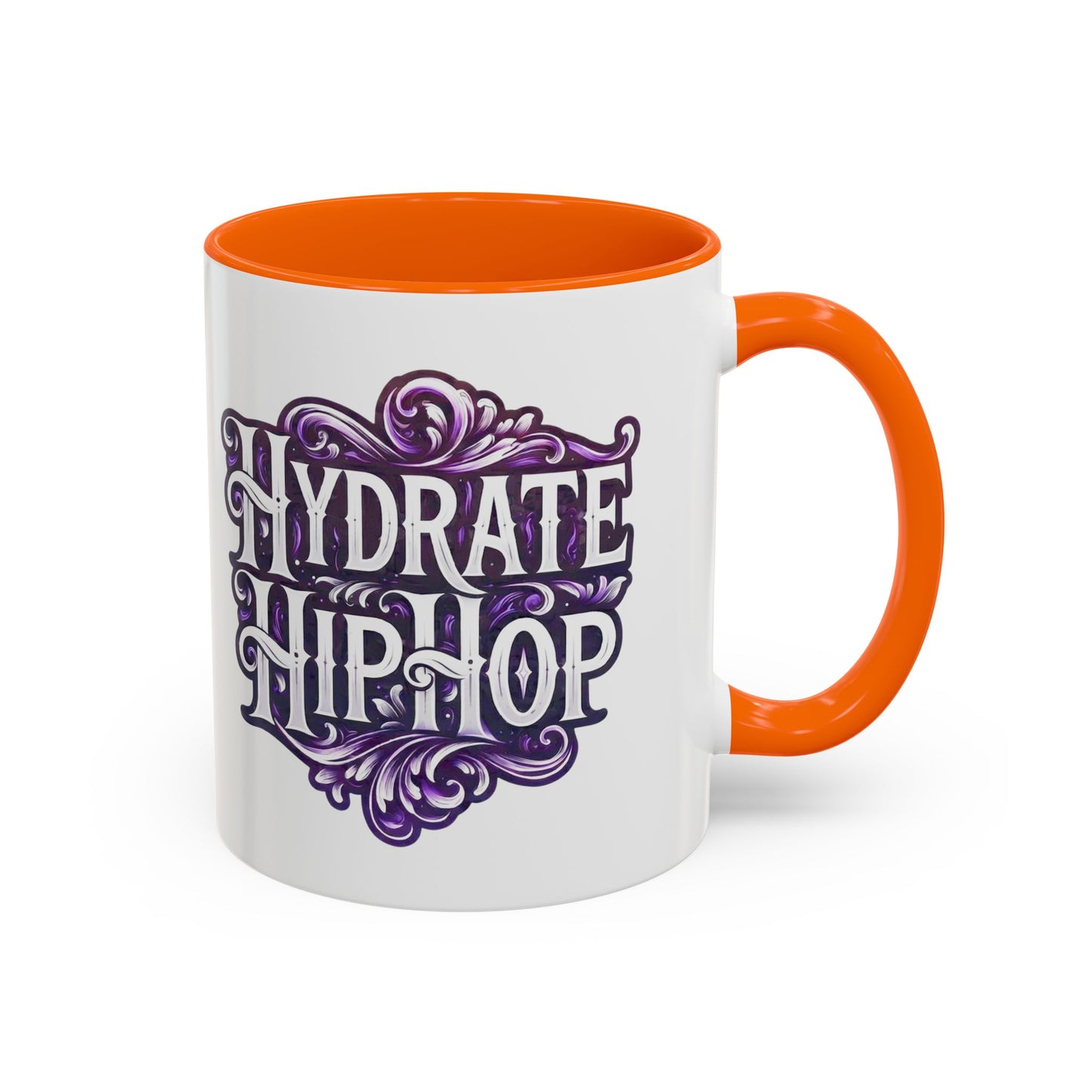 Hydrate Hip Hop Accent Coffee Mug — Purple Typography Tea & Coffee Cup (11/15oz)