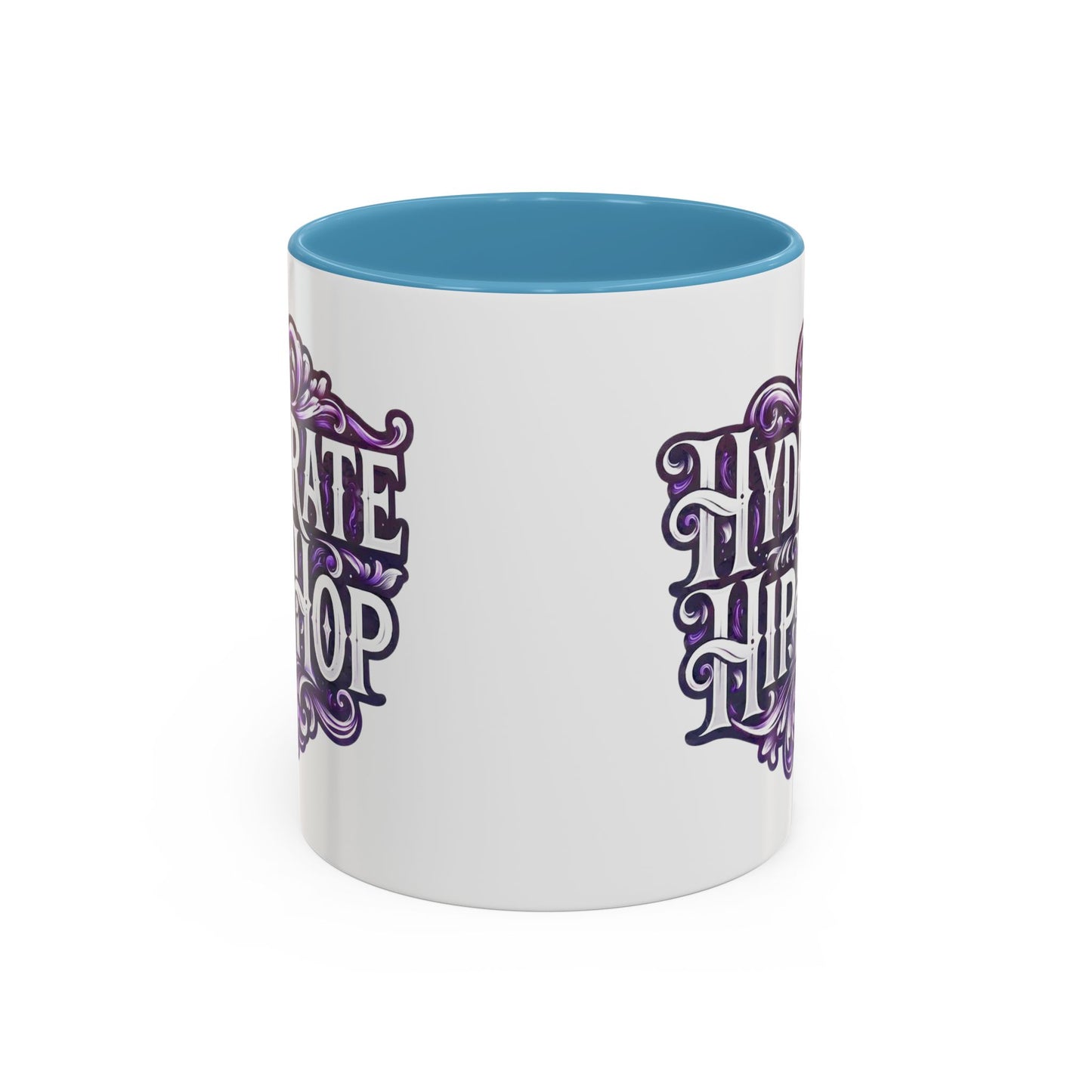 Hydrate Hip Hop Accent Coffee Mug — Purple Typography Tea & Coffee Cup (11/15oz)