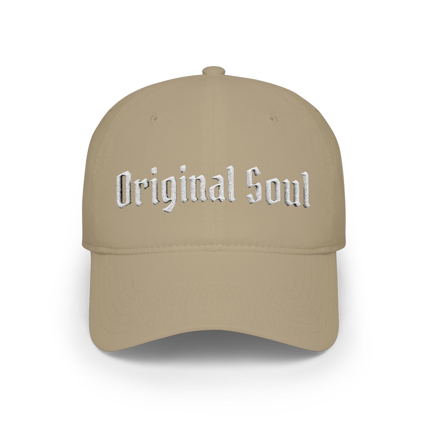 Original Soul Embroidered Baseball Cap — Retro Gothic Script Low-Profile Hat