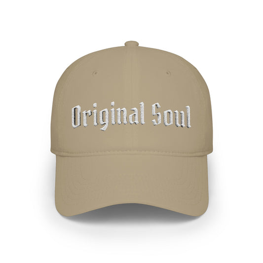 Original Soul Embroidered Baseball Cap — Retro Gothic Script Low-Profile Hat