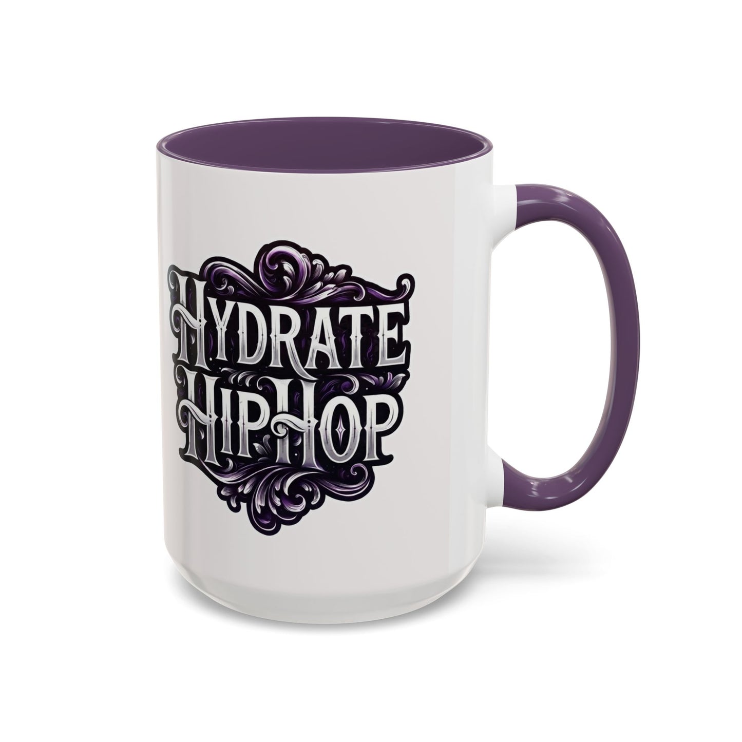 Hydrate Hip Hop Accent Coffee Mug – Retro Script Beverage Cup (11/15oz)