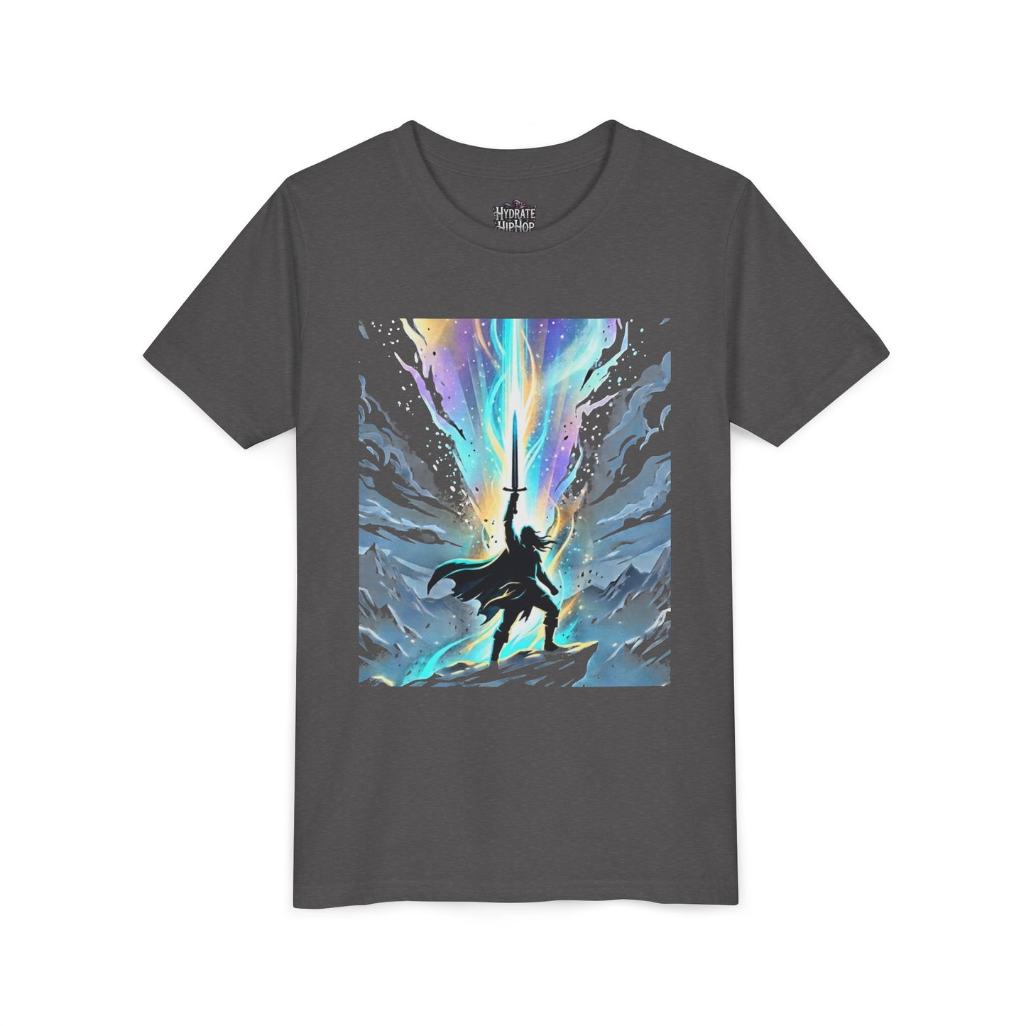 Youth Tee — Guardian of Light Fantasy Sword Graphic