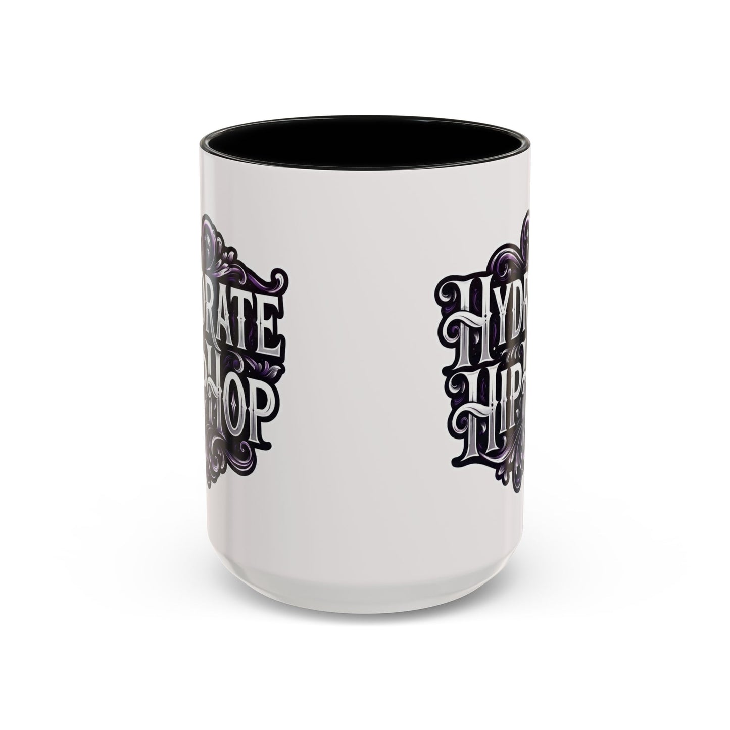 Hydrate Hip Hop Accent Coffee Mug – Retro Script Beverage Cup (11/15oz)