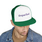 Original Soul Trucker Cap — Embroidered Purple Script Mesh Snapback