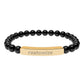 Custom Engraved Natural Stone Bar Bracelet — Personalized Stretch Beaded Bracelet