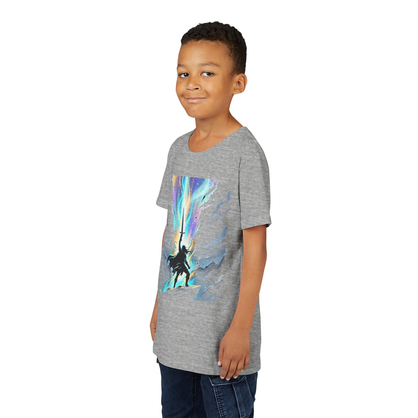 Youth Tee — Guardian of Light Fantasy Sword Graphic