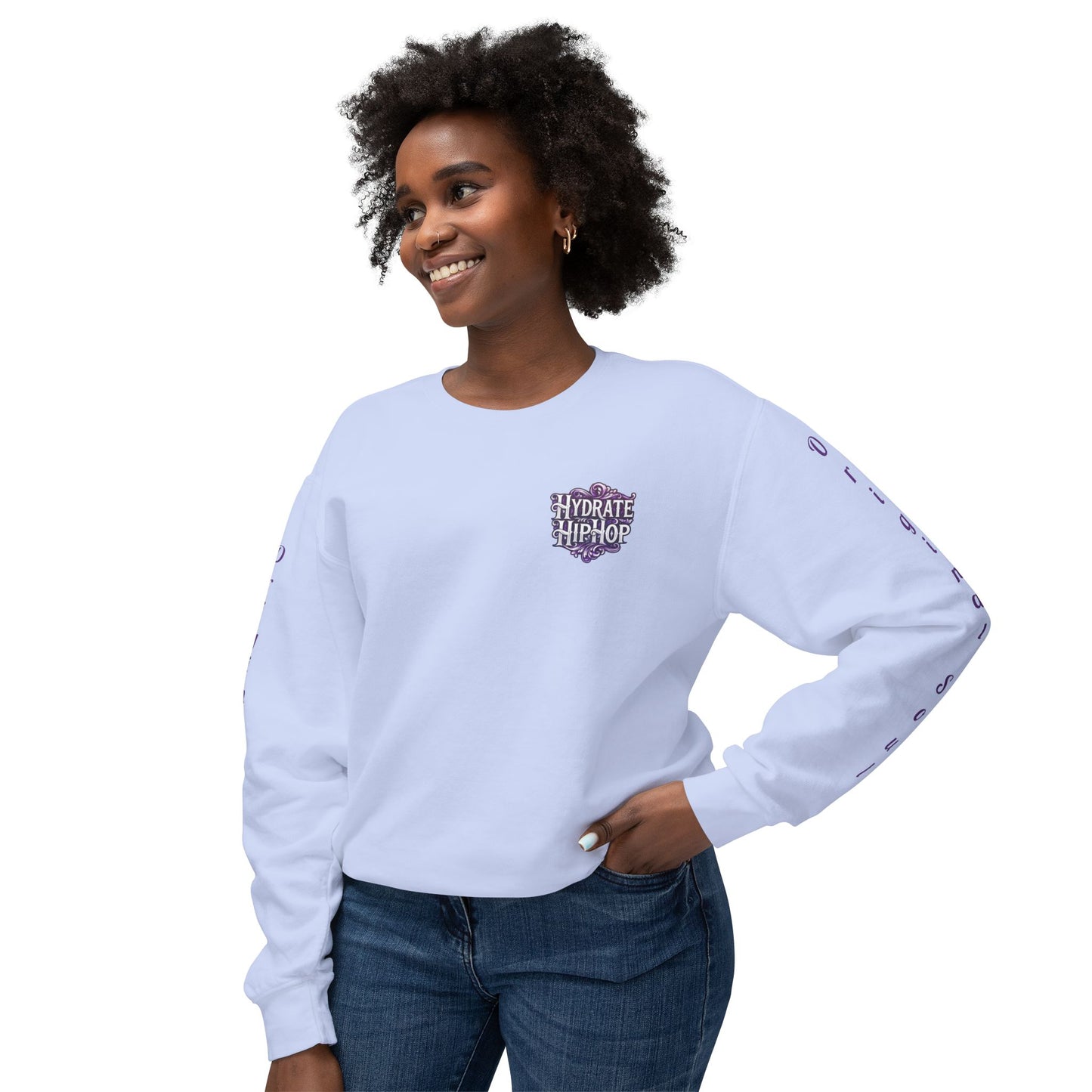 Hydrate Hip Hop Crewneck Sweatshirt — Retro Script Logo Pullover