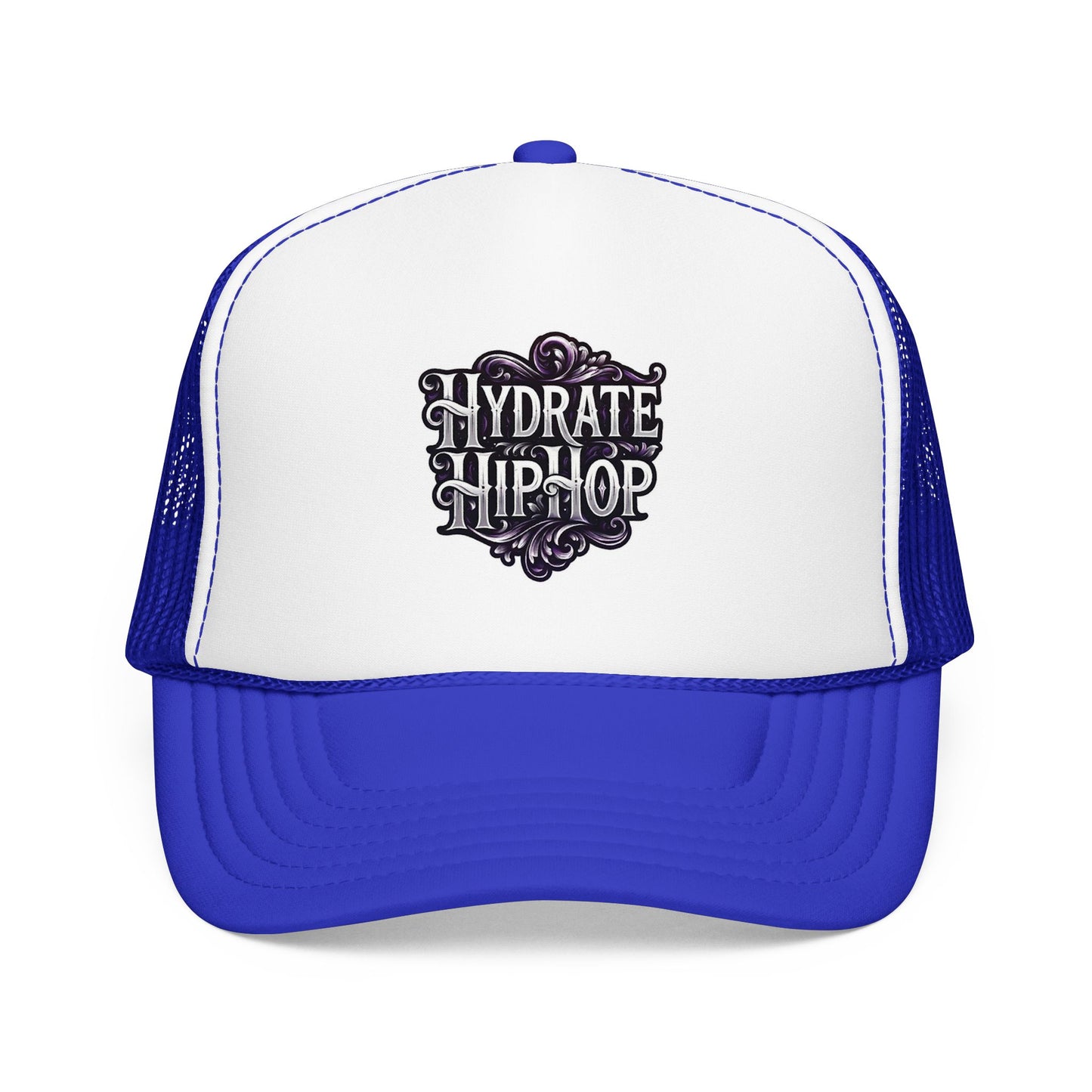 Hydrate Hip Hop Trucker Hat - Retro Script Foam Mesh Cap