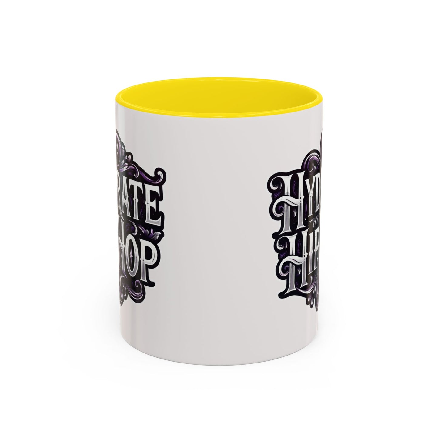 Hydrate Hip Hop Accent Coffee Mug – Retro Script Beverage Cup (11/15oz)