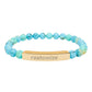 Custom Engraved Natural Stone Bar Bracelet — Personalized Stretch Beaded Bracelet