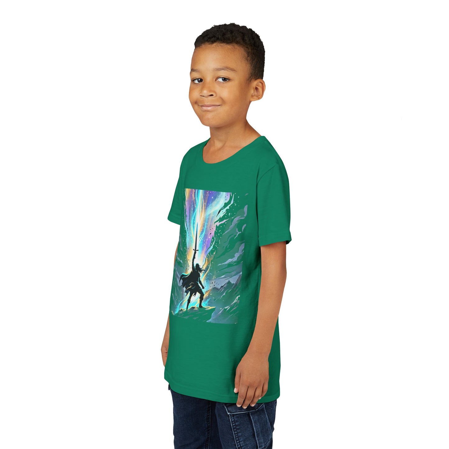 Youth Tee — Guardian of Light Fantasy Sword Graphic