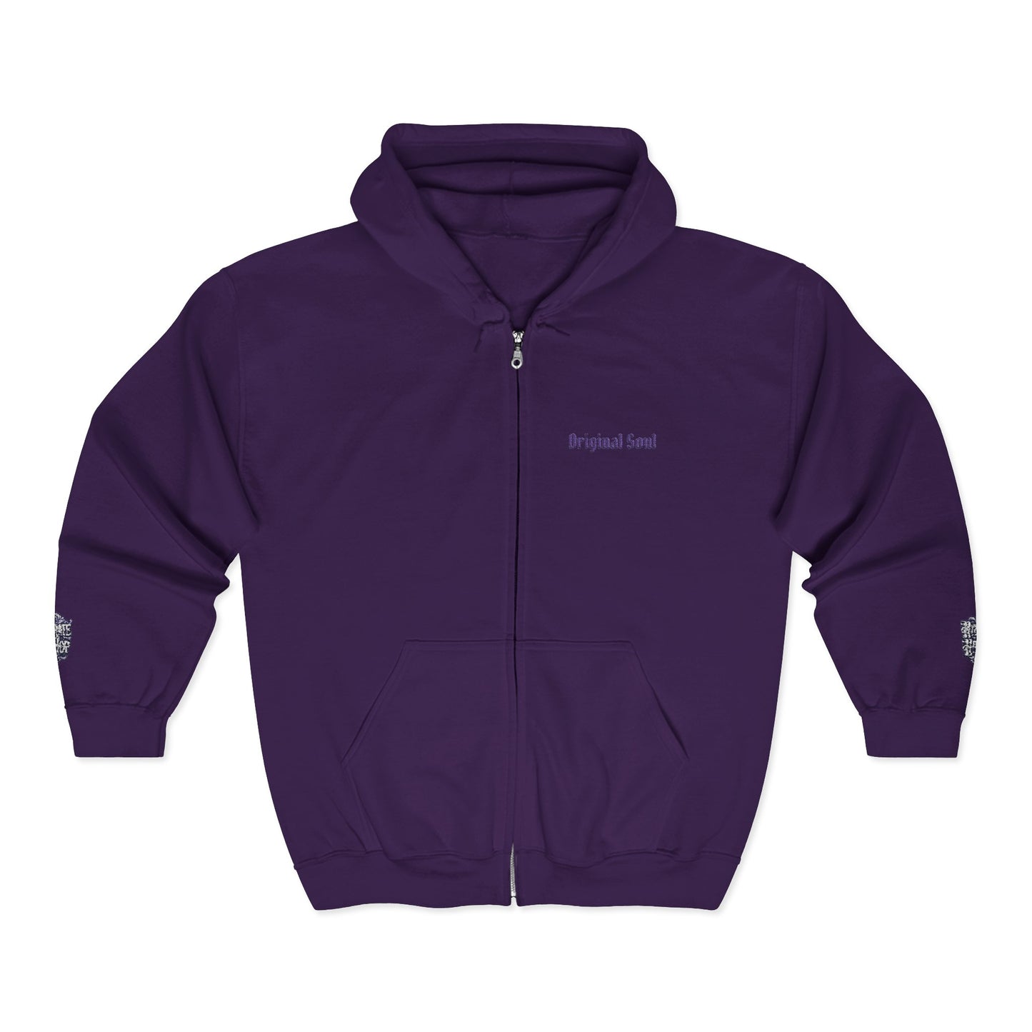 Original Soul Zip Hoodie — Minimal Embroidered Full-Zip Sweatshirt