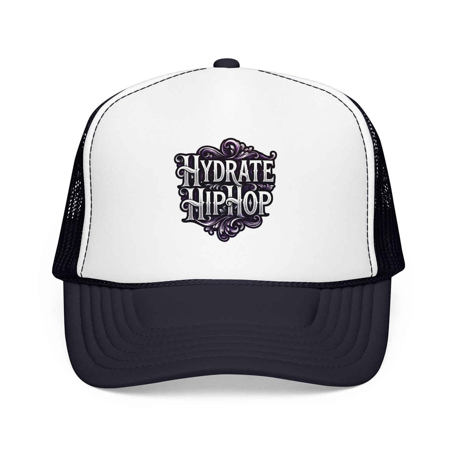 Hydrate Hip Hop Trucker Hat - Retro Script Foam Mesh Cap