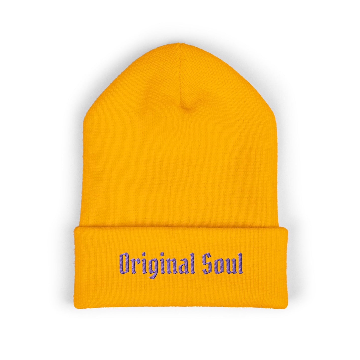 Original Soul Embroidered Beanie — Classic Cuffed Knit Hat