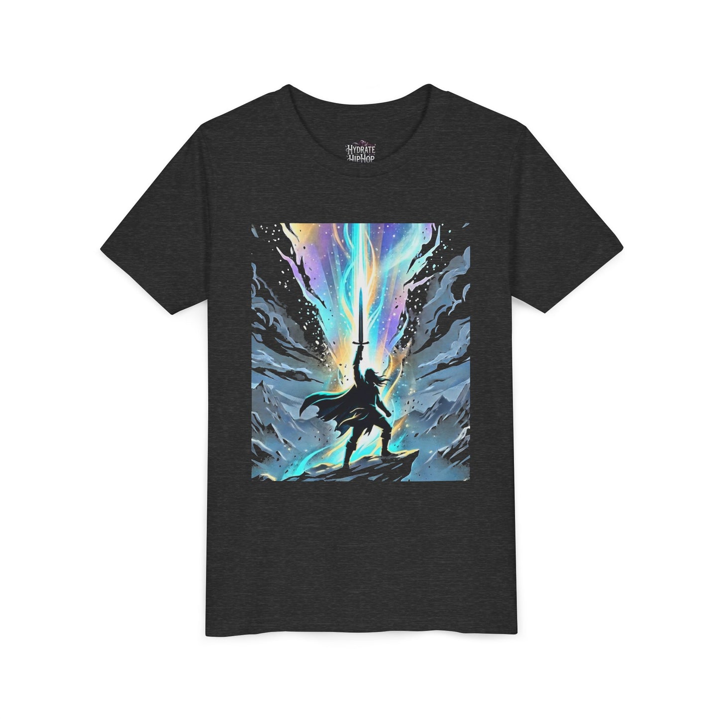 Youth Tee — Guardian of Light Fantasy Sword Graphic