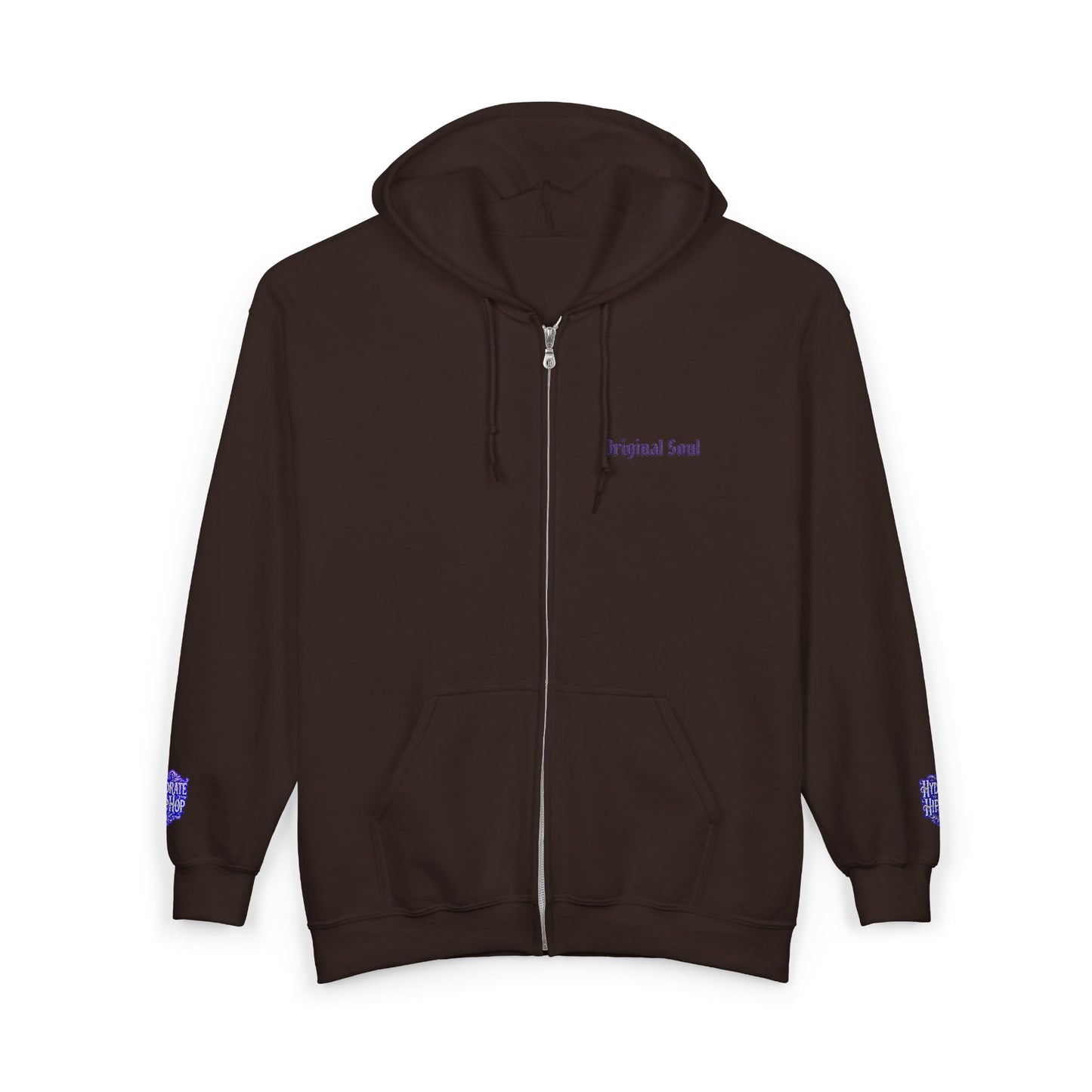 Original Soul Zip Hoodie — Minimal Embroidered Full-Zip Sweatshirt