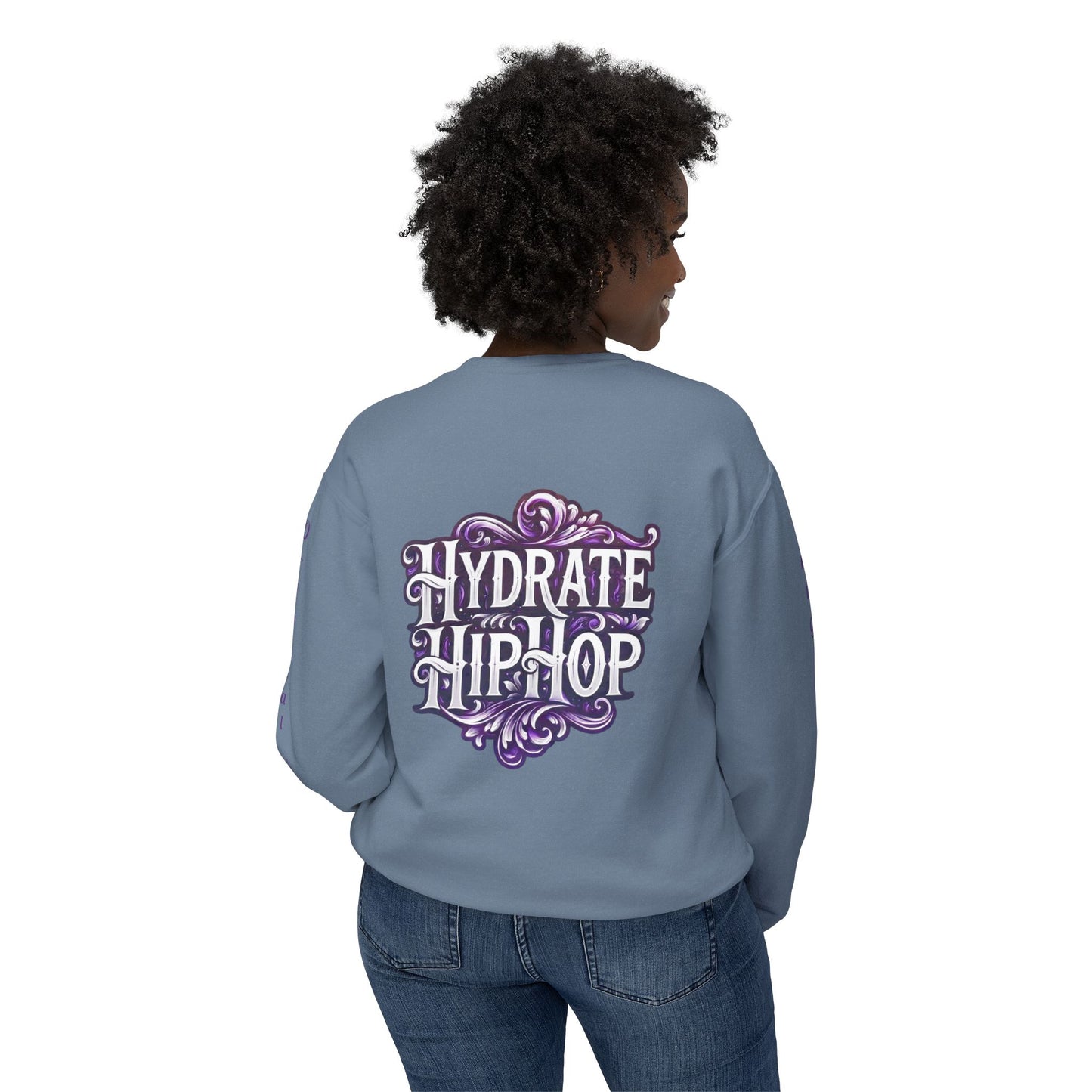 Hydrate Hip Hop Crewneck Sweatshirt — Retro Script Logo Pullover