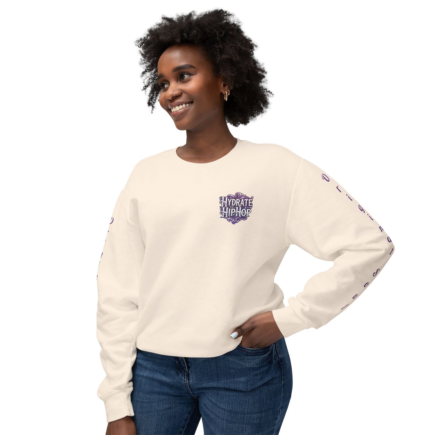 Hydrate Hip Hop Crewneck Sweatshirt — Retro Script Logo Pullover