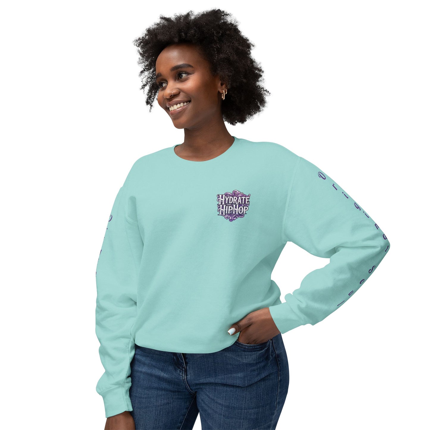 Hydrate Hip Hop Crewneck Sweatshirt — Retro Script Logo Pullover
