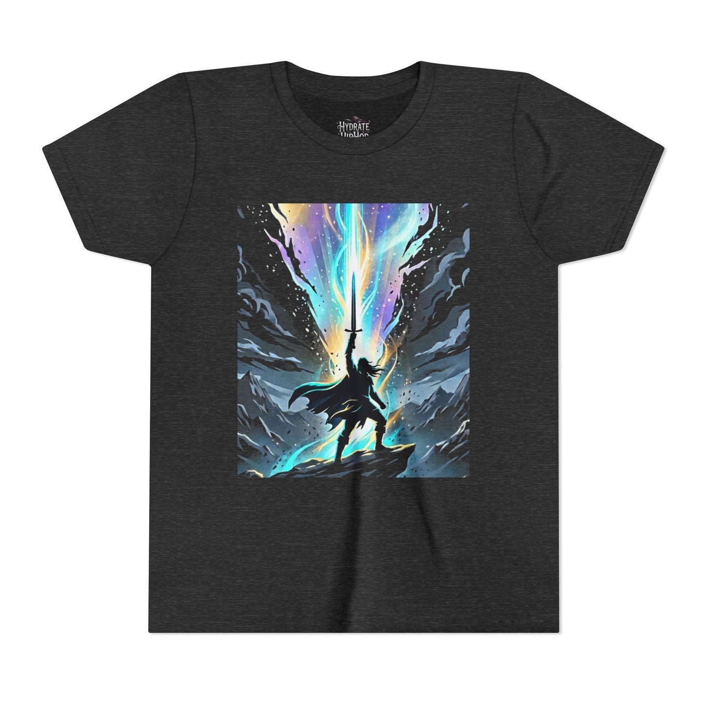 Youth Tee — Guardian of Light Fantasy Sword Graphic