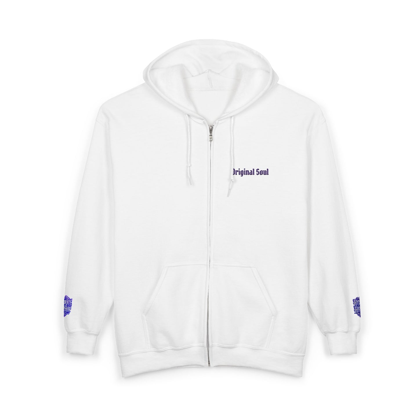 Original Soul Zip Hoodie — Minimal Embroidered Full-Zip Sweatshirt