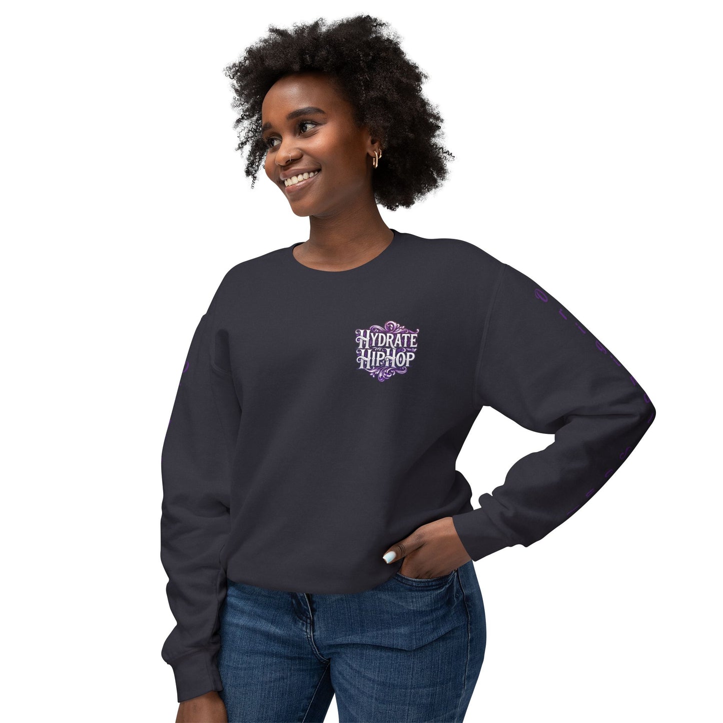 Hydrate Hip Hop Crewneck Sweatshirt — Retro Script Logo Pullover