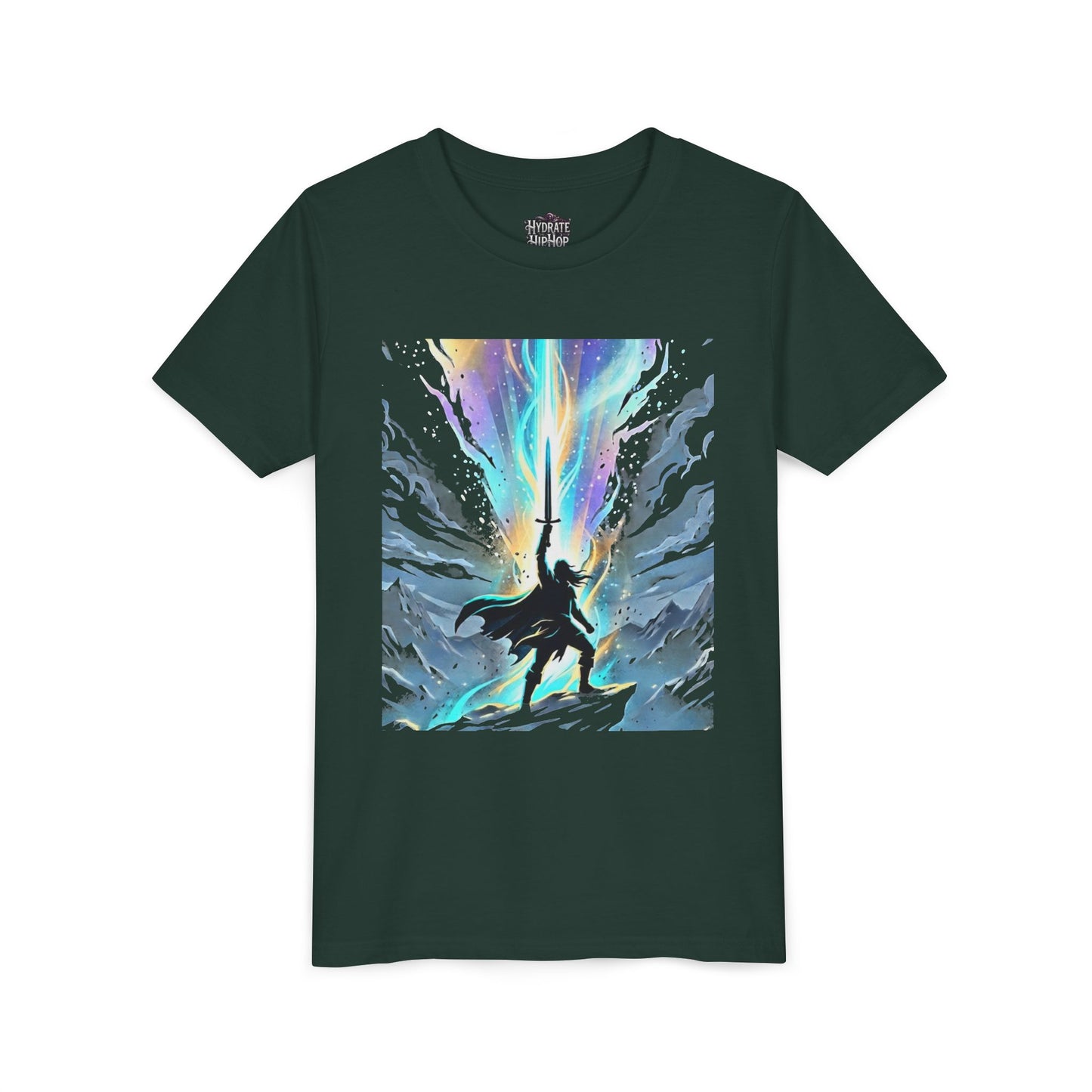 Youth Tee — Guardian of Light Fantasy Sword Graphic