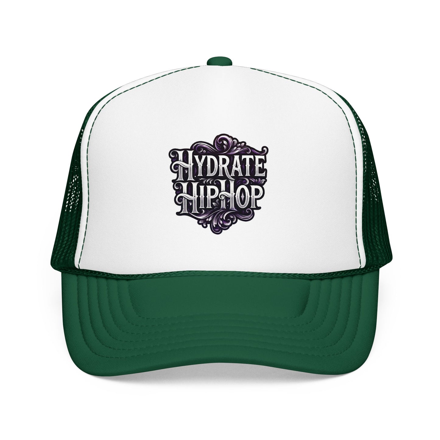 Hydrate Hip Hop Trucker Hat - Retro Script Foam Mesh Cap