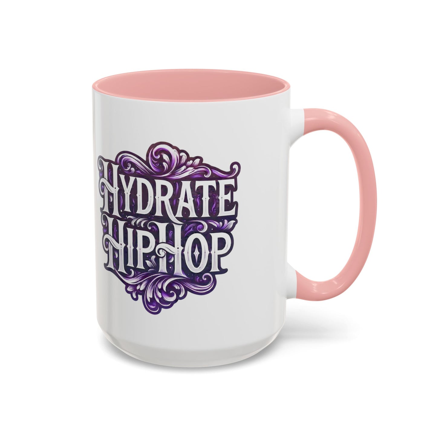 Hydrate Hip Hop Accent Coffee Mug — Purple Typography Tea & Coffee Cup (11/15oz)