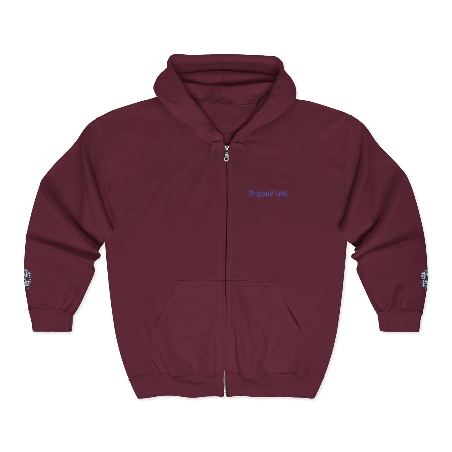 Original Soul Zip Hoodie — Minimal Embroidered Full-Zip Sweatshirt