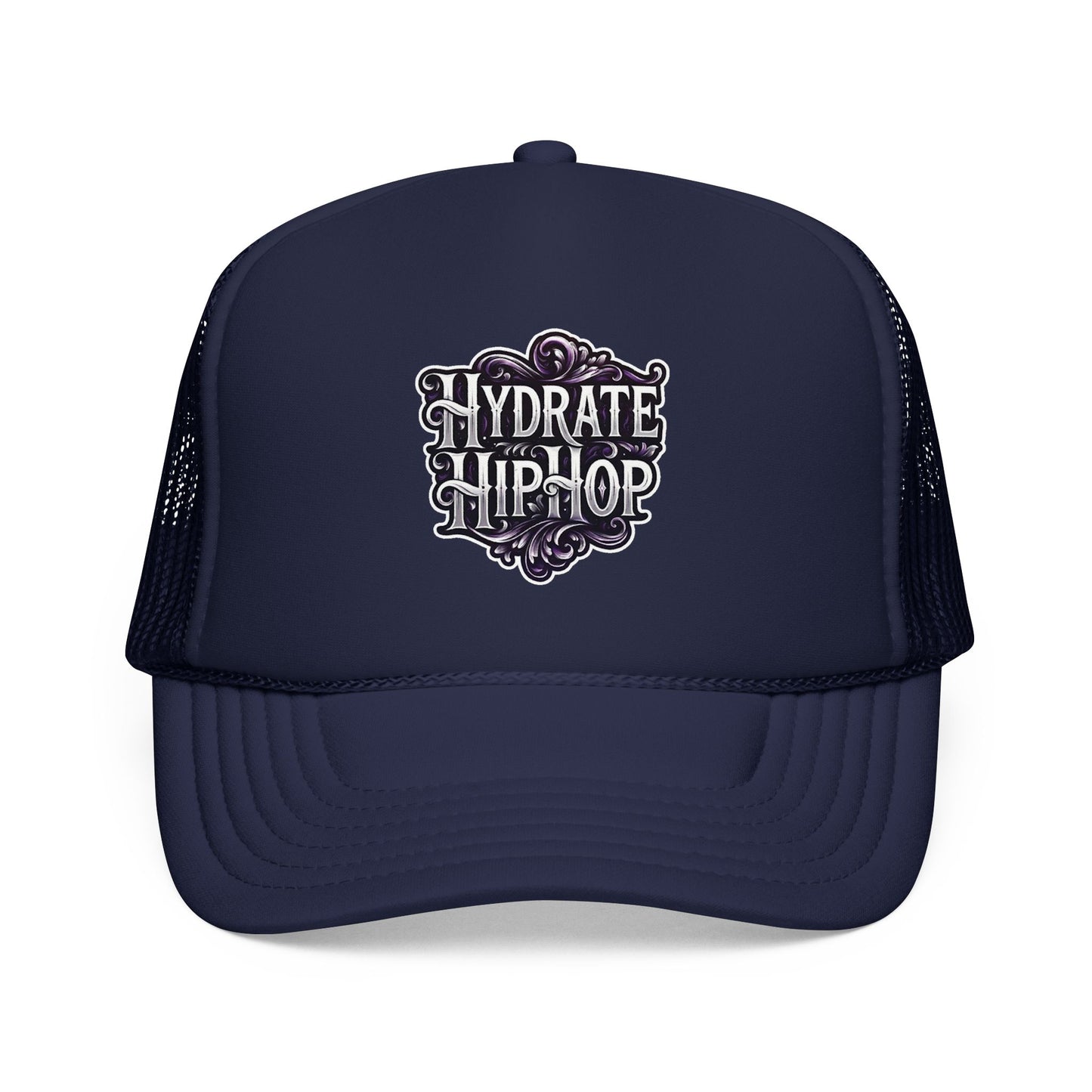 Hydrate Hip Hop Trucker Hat - Retro Script Foam Mesh Cap