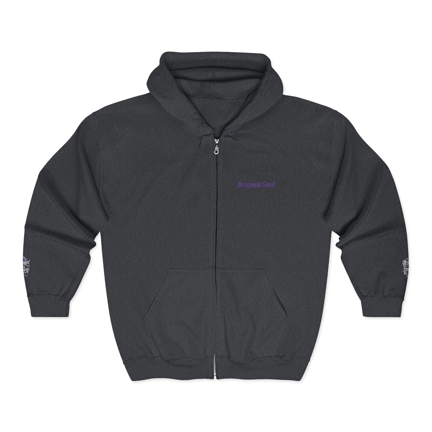 Original Soul Zip Hoodie — Minimal Embroidered Full-Zip Sweatshirt