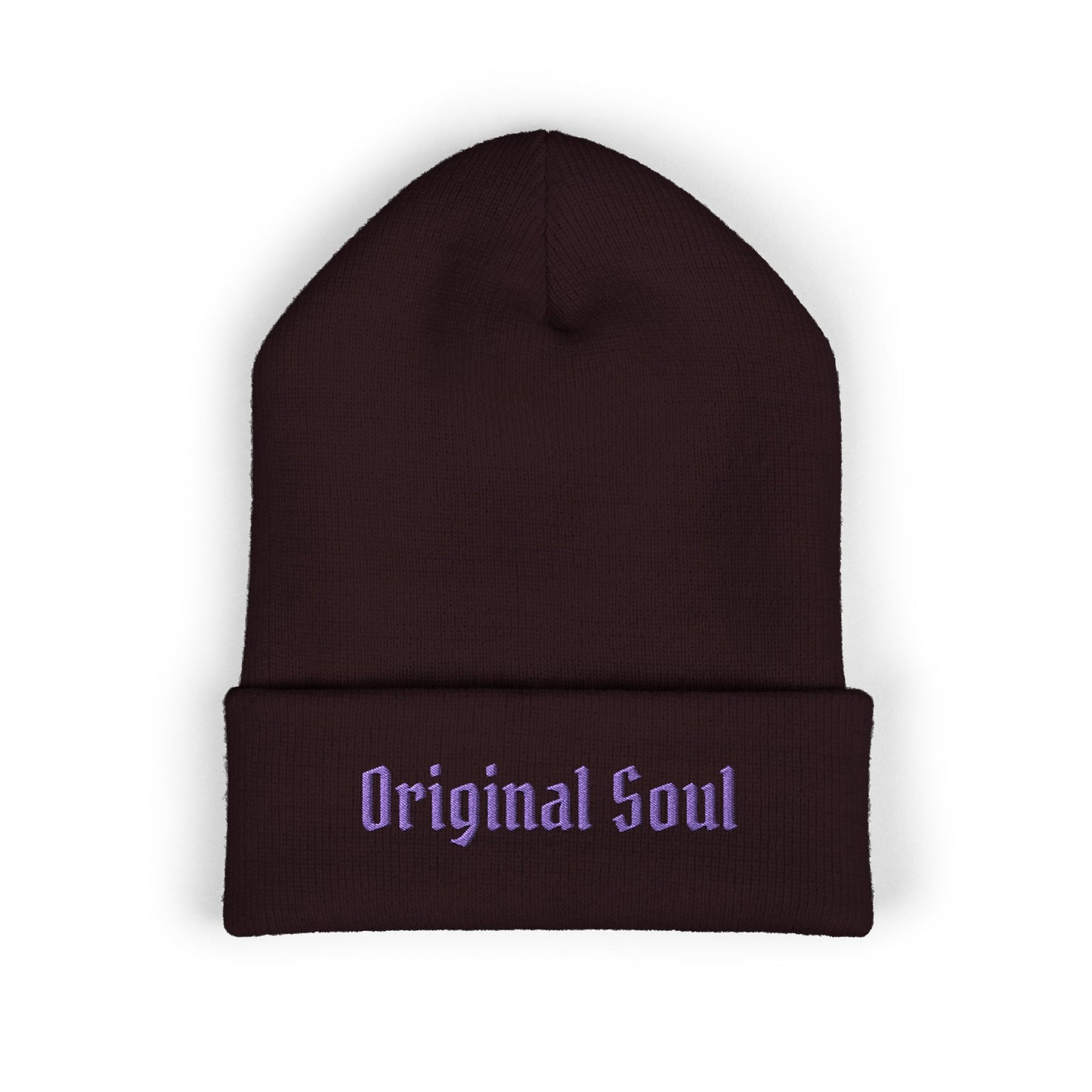 Original Soul Embroidered Beanie — Classic Cuffed Knit Hat