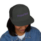 Original Soul Trucker Cap — Embroidered Purple Script Mesh Snapback
