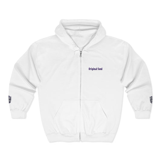 Original Soul Zip Hoodie – Minimal Front Logo Full-Zip Hooded Sweatshirt