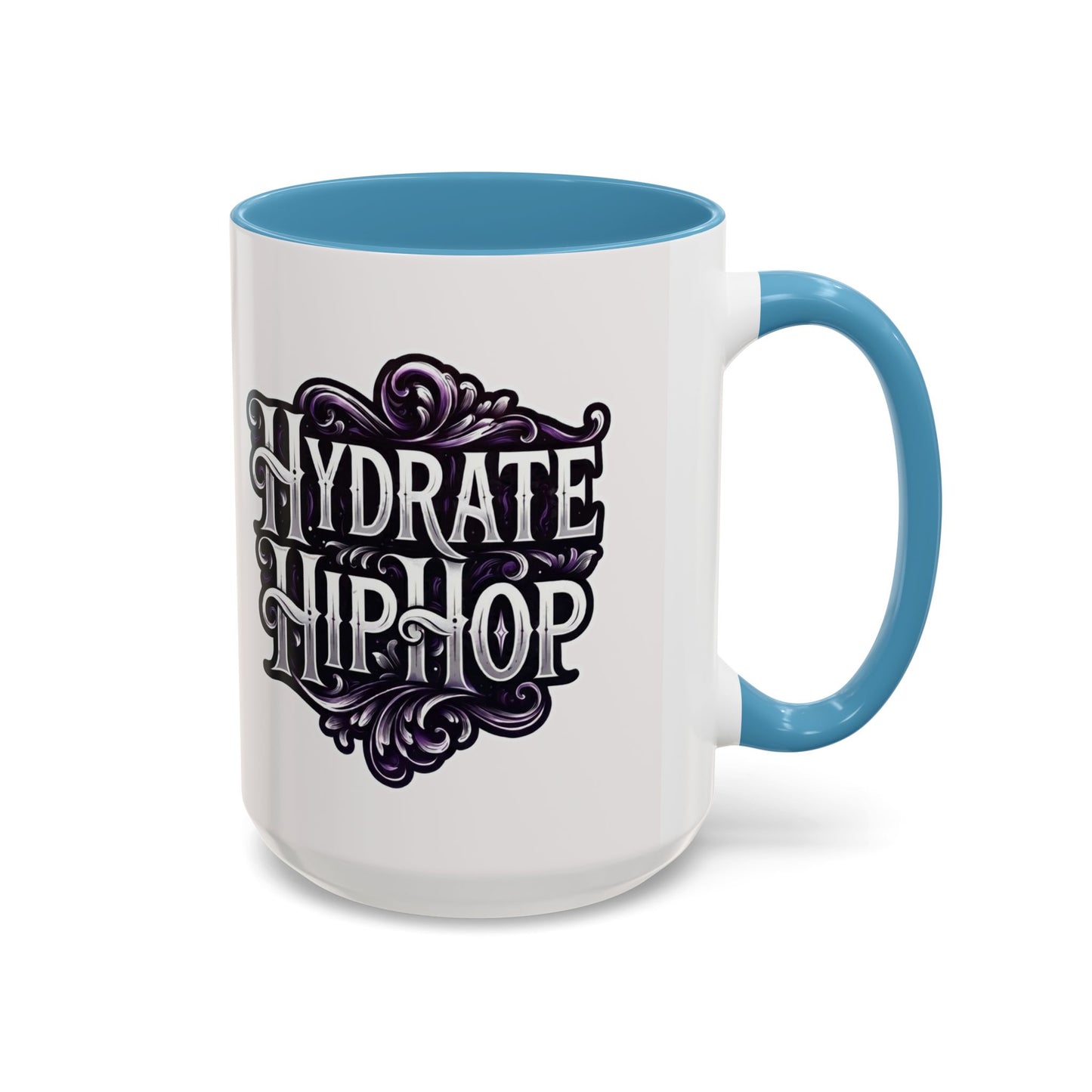 Hydrate Hip Hop Accent Coffee Mug – Retro Script Beverage Cup (11/15oz)