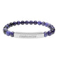 Custom Engraved Natural Stone Bar Bracelet — Personalized Stretch Beaded Bracelet